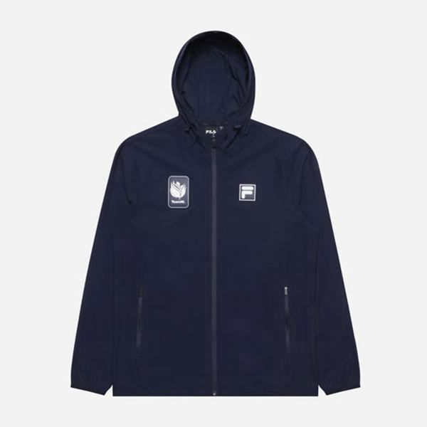 Jaquetas Fila Mulher Azul Marinho - Fila Team Nl Hooded Windbreaker Outlet Portugal,HVZG-97685